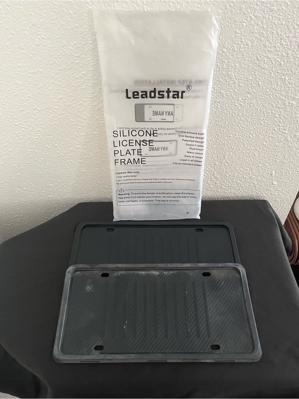 Black Leadstar Silicone License Plate Frames - Protective Cover